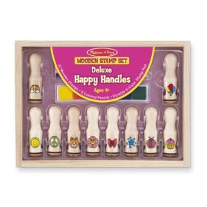 Melissa & Doug Wooden Stamp Set Deluxe Happy Handles