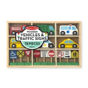 Melissa & Doug Wooden Vehicles and Traffic Signs