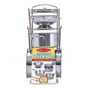 Melissa & Doug Stainless Steel Pots & Pans Play Set