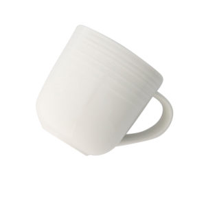 Jenna Clifford Embossed Lines Cream White Coffee Mug
