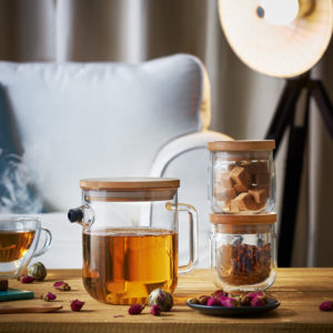 Luigi Bormioli Thermic Anti-Drip Teapot with Bamboo Lid, 1L