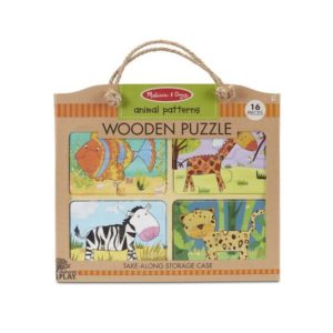 Melissa & Doug Natural Play Wooden Puzzle Animal Patterns
