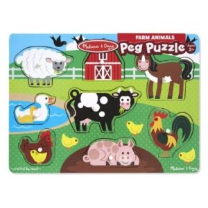 Melissa & Doug Farm Peg Puzzle 8pieces
