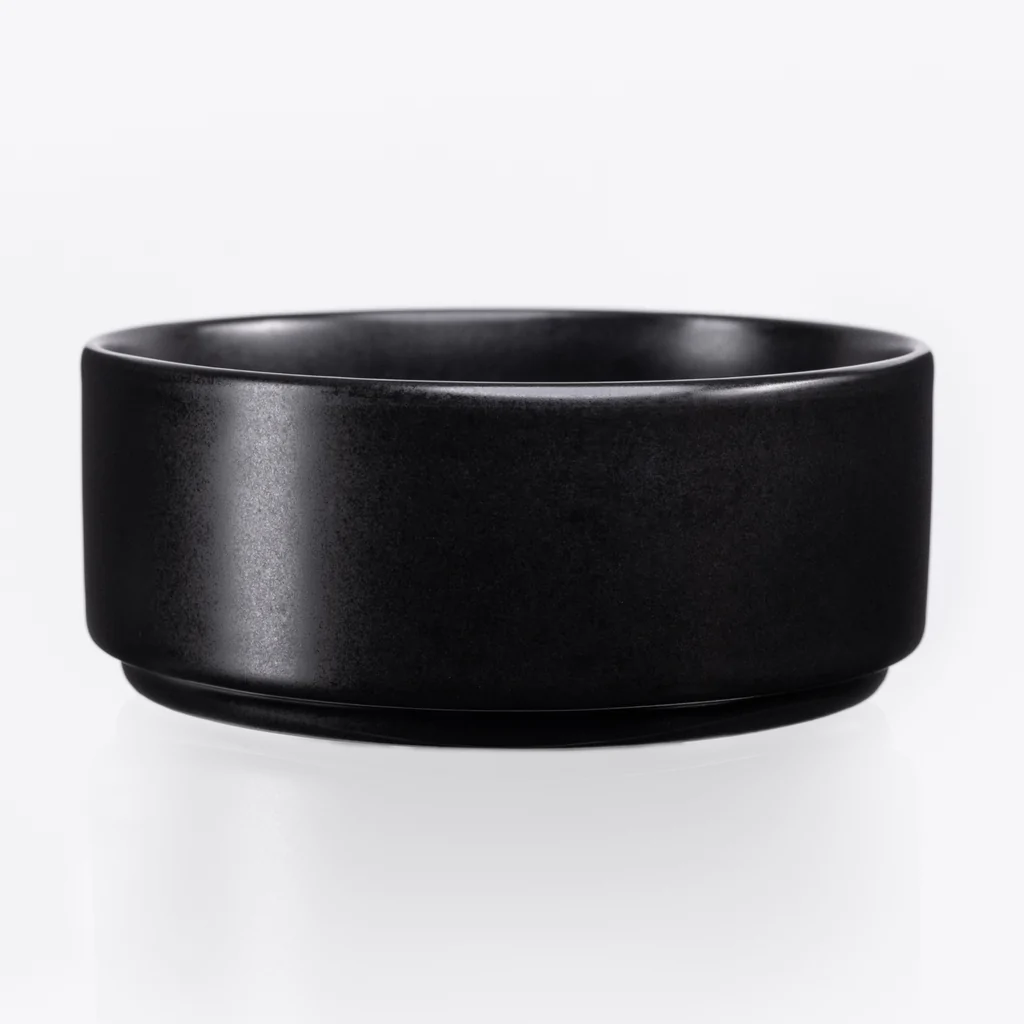 JAN Flat Stackable Salad Bowl Black