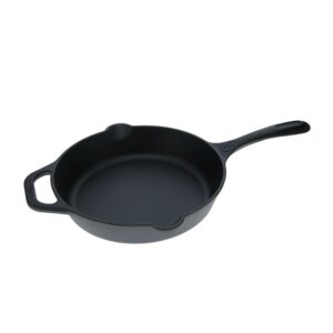 Victoria Seasoned Cast Iron Skillet with Helper Handle, 25cm