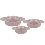 OMS Granite Turkish 6 Piece Cookware Set, Brown